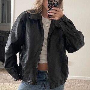 Vintage Saint John's‎ Bay Black Structured Oversized Bomber